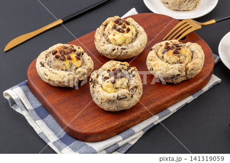 chocolate sandwich cookie crumb scone filled with cream cheese chocolate sandwich cookie crumb scone filled with cream cheese 141319059