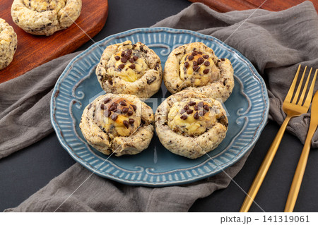 chocolate sandwich cookie crumb scone filled with cream cheese chocolate sandwich cookie crumb scone filled with cream cheese 141319061