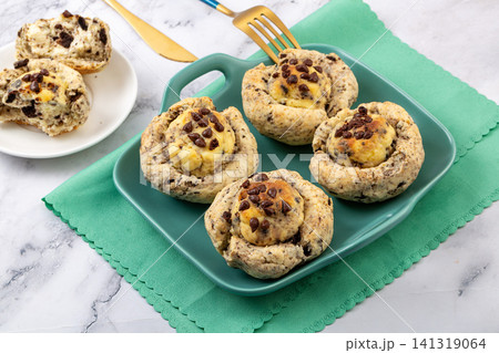 chocolate sandwich cookie crumb scone filled with cream cheese chocolate sandwich cookie crumb scone filled with cream cheese 141319064