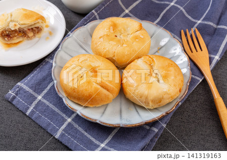 traditional Suzhou style flaky mooncake filled with aromatic rose paste 141319163