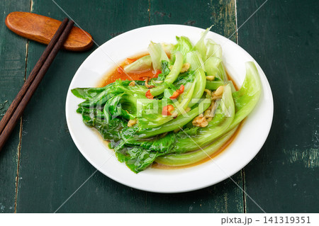 chinese Blanche_d Lettuce with Soy Sauce and Garlic, Garlicky Romaine Lettuce chinese Blanche_d Lettuce with Soy Sauce and Garlic, Garlicky Romaine Lettuce 141319351