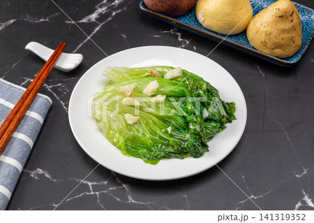 chinese Blanche_d Lettuce with Soy Sauce and Garlic, Garlicky Romaine Lettuce chinese Blanche_d Lettuce with Soy Sauce and Garlic, Garlicky Romaine Lettuce 141319352