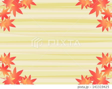 紅葉と木目風の背景イラスト素材 フレーム 枠 紅葉と木目風の背景イラスト素材 フレーム 枠 141319425