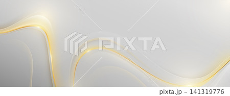 Elegant gold line flow on grey gradient background Elegant gold line flow on grey gradient background 141319776