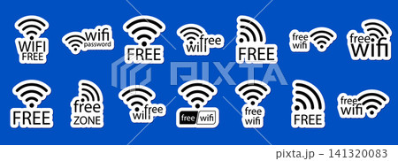 Wifi zone signal for free password vector and cool icon logo. Sticker sign symbol for router wave wlan and fi set round. Wifi spot network for free label public and password poster wi-fi Wifi zone signal for free password vector and cool icon logo. Sticker sign symbol for router wave wlan and fi set round. Wifi spot network for free label public and password poster wi-fi 141320083