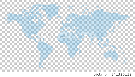 World Map with Dot Pattern, Blue, World Map Vector Illustration Set 141320112