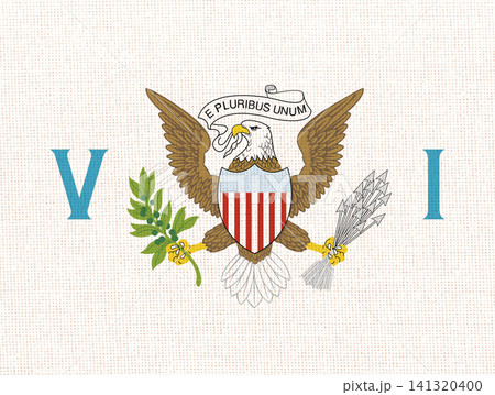 Flag of United States Virgin Islands on fabric texture Flag of United States Virgin Islands on fabric texture 141320400