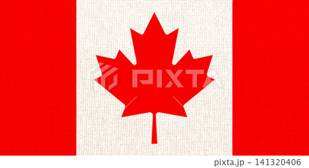 National flag of Canada with maple leaf on fabric texture National flag of Canada with maple leaf on fabric texture 141320406