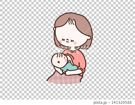 A mother gently smiles as she breastfeeds her baby (breastfeeding/childcare) A mother gently smiles as she breastfeeds her baby (breastfeeding/childcare) 141320588