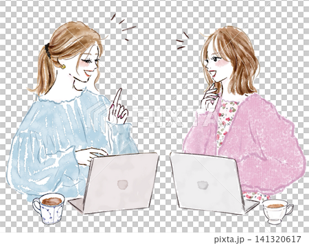 婦女在筆記本電腦上工作 婦女在筆記本電腦上工作 141320617