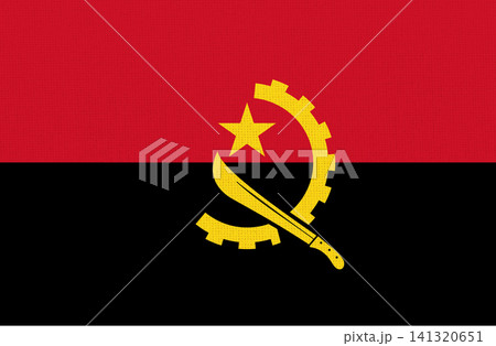 National flag of Angola on fabric texture. National flag of Angola on fabric texture. 141320651