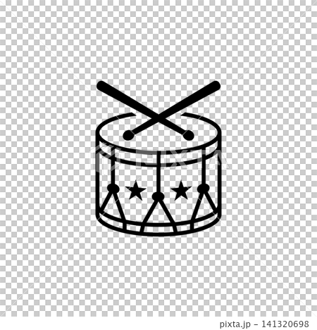 Patriotic Parade Drum with Drumsticks Line Icon Patriotic Parade Drum with Drumsticks Line Icon 141320698