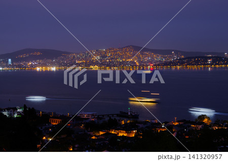 View of view of the city of Istanbul from the Princes Islands at night View of view of the city of Istanbul from the Princes Islands at night 141320957