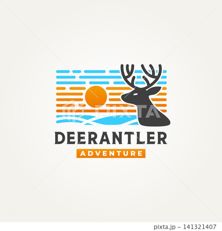 simple minimalist wild deer adventure icon logo vector illustration design simple minimalist wild deer adventure icon logo vector illustration design 141321407