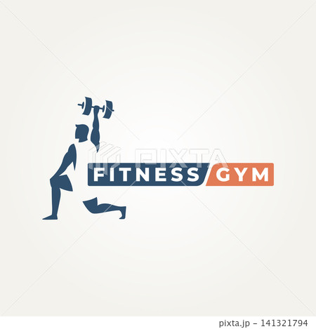minimalist fitness gym negative space logo vector illustration design. simple modern fitness, gym, workout, and personal trainer logo concept minimalist fitness gym negative space logo vector illustration design. simple modern fitness, gym, workout, and personal trainer logo concept 141321794