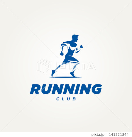 running man silhouette icon logo vector illustration design. simple modern running club, sports club and fitness logo concept running man silhouette icon logo vector illustration design. simple modern running club, sports club and fitness logo concept 141321844