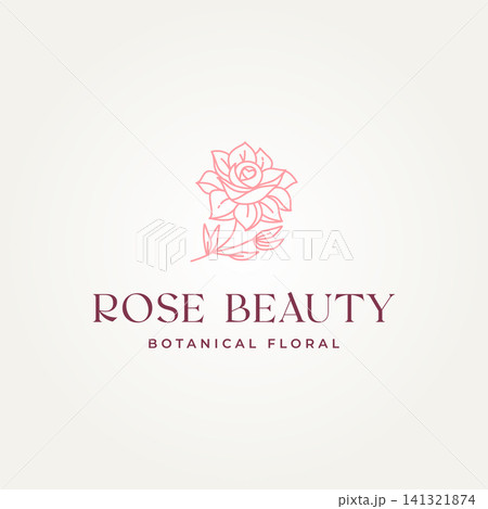 minimalist isolated elegant flower rose beauty line art icon logo vector illustration design. simple modern botanical, boutique, flourish emblem logo concept cosmetics, jewellery, boutique logo minimalist isolated elegant flower rose beauty line art icon logo vector illustration design. simple modern botanical, boutique, flourish emblem logo concept cosmetics, jewellery, boutique logo 141321874