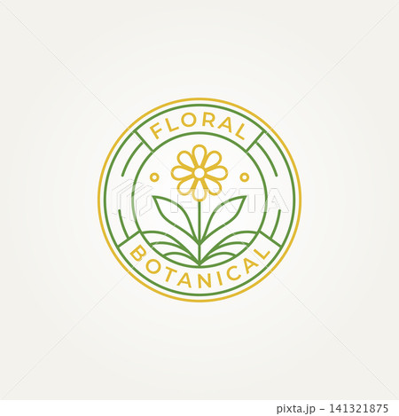 minimalist beauty sunflower badge line art icon logo vector illustration design. simple modern botanical, boutique, flourish emblem logo concept minimalist beauty sunflower badge line art icon logo vector illustration design. simple modern botanical, boutique, flourish emblem logo concept 141321875