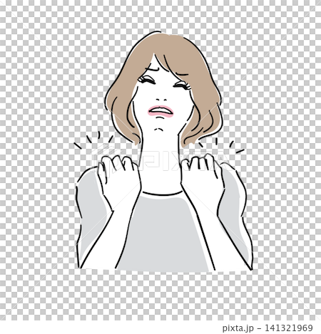 Adult women suffering from severe shoulder stiffness Adult women suffering from severe shoulder stiffness 141321969