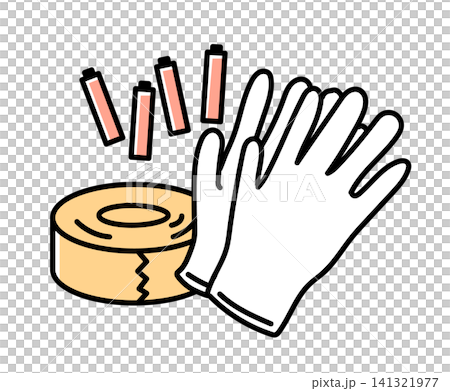 Work gloves, duct tape, and batteries (2 colors) 141321977