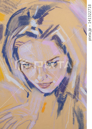 oil painting, portrait of a beautiful young woman oil painting, portrait of a beautiful young woman 141322718
