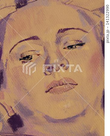 Portrait of a young woman, pencil drawing 141322990