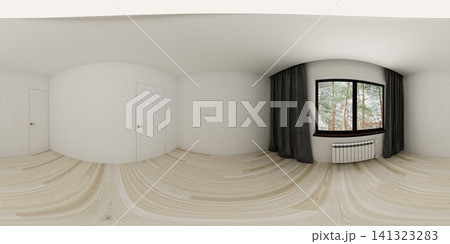 empty room, spherical panorama of the interior, 3D illustration 141323283