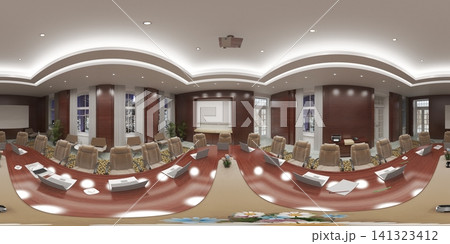 interior visualization, spherical panorama, 3D illustration interior visualization, spherical panorama, 3D illustration 141323412