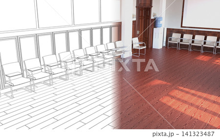 empty room, interior visualization, 3D illustration empty room, interior visualization, 3D illustration 141323487