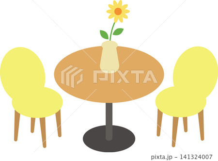 花瓶がのったカフェテーブル 141324007