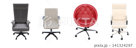 chair isolate on a transparent background, interior furniture, 3D illustration, cg render 141324297