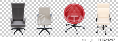 chair isolate on a transparent background, interior furniture, 3D illustration, cg render 141324297