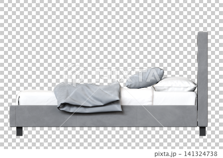 double bed isolated on a transparent background, furniture for the bedroom interior, 3D illustration, cg render double bed isolated on a transparent background, furniture for the bedroom interior, 3D illustration, cg render 141324738