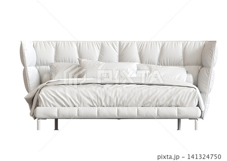 double bed isolated on a transparent background, furniture for the bedroom interior, 3D illustration, cg render double bed isolated on a transparent background, furniture for the bedroom interior, 3D illustration, cg render 141324750