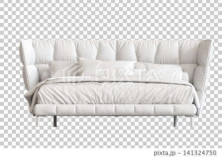 double bed isolated on a transparent background, furniture for the bedroom interior, 3D illustration, cg render double bed isolated on a transparent background, furniture for the bedroom interior, 3D illustration, cg render 141324750