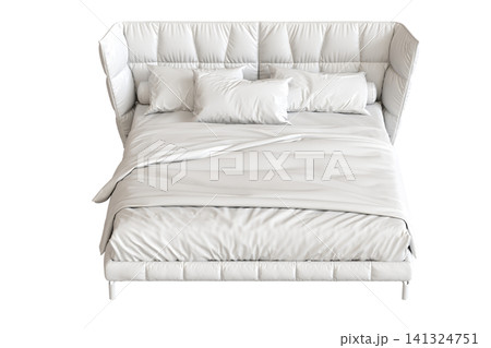 double bed isolated on a transparent background, furniture for the bedroom interior, 3D illustration, cg render double bed isolated on a transparent background, furniture for the bedroom interior, 3D illustration, cg render 141324751