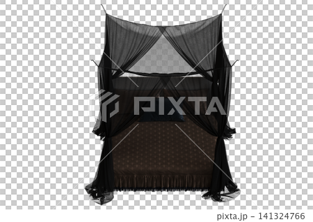 double bed isolated on a transparent background, furniture for the bedroom interior, 3D illustration, cg render double bed isolated on a transparent background, furniture for the bedroom interior, 3D illustration, cg render 141324766