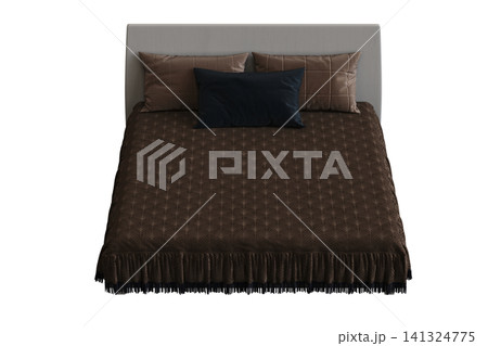 double bed isolated on a transparent background, furniture for the bedroom interior, 3D illustration, cg render double bed isolated on a transparent background, furniture for the bedroom interior, 3D illustration, cg render 141324775