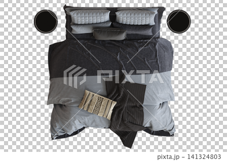 double bed isolated on a transparent background, furniture for the bedroom interior, 3D illustration, cg render double bed isolated on a transparent background, furniture for the bedroom interior, 3D illustration, cg render 141324803