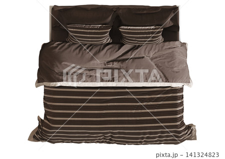 double bed isolated on a transparent background, furniture for the bedroom interior, 3D illustration, cg render double bed isolated on a transparent background, furniture for the bedroom interior, 3D illustration, cg render 141324823