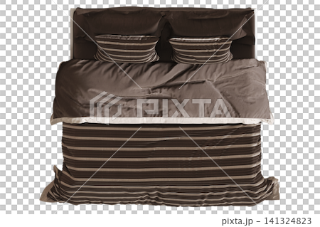 double bed isolated on a transparent background, furniture for the bedroom interior, 3D illustration, cg render double bed isolated on a transparent background, furniture for the bedroom interior, 3D illustration, cg render 141324823