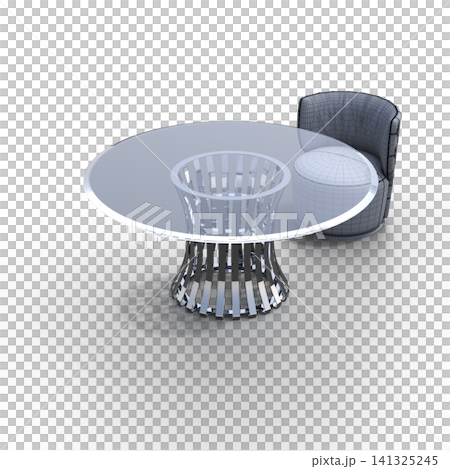 diner table isolated on transparent background, 3D illustration, cg render diner table isolated on transparent background, 3D illustration, cg render 141325245