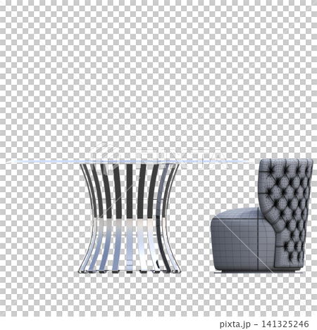 diner table isolated on transparent background, 3D illustration, cg render diner table isolated on transparent background, 3D illustration, cg render 141325246