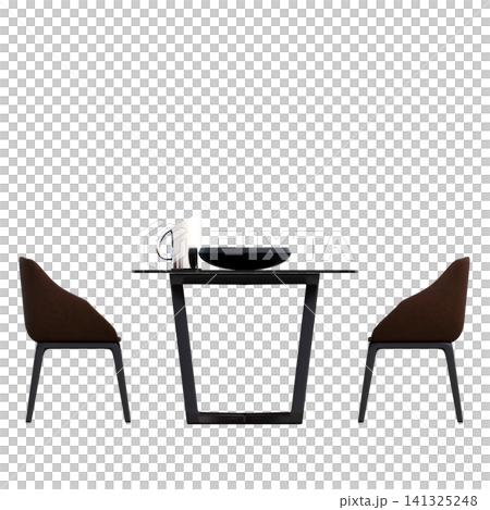 diner table isolated on transparent background, 3D illustration, cg render 141325248