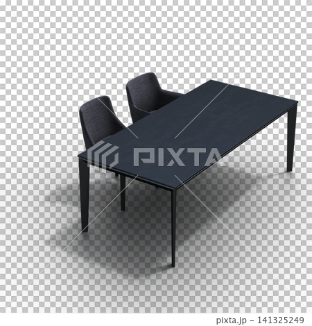 diner table isolated on transparent background, 3D illustration, cg render diner table isolated on transparent background, 3D illustration, cg render 141325249