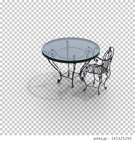 diner table isolated on transparent background, 3D illustration, cg render 141325293