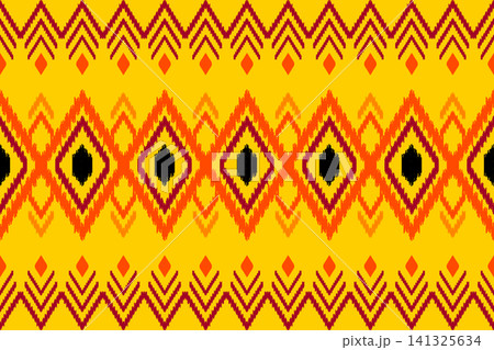 ikat geometric ethnic oriental pattern. ikat geometric ethnic pattern style. ikat pattern design for clothing, textile, background, wallpaper, wrapping, carpet, embroidery, print, vector, illustration ikat geometric ethnic oriental pattern. ikat geometric ethnic pattern style. ikat pattern design for clothing, textile, background, wallpaper, wrapping, carpet, embroidery, print, vector, illustration 141325634