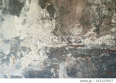 Abstract grunge background with rough textured beige plaster, weathered dark concrete surface, and scratches. Abstract grunge background with rough textured beige plaster, weathered dark concrete surface, and scratches. 141325657