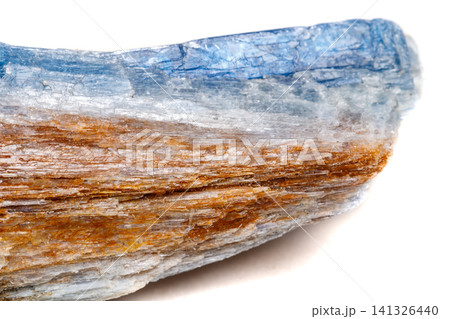 Macro mineral stone Kyanite a white background Macro mineral stone Kyanite a white background 141326440