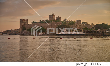 Bodrum ,Turkey- May 27 2026: Bodrum Castle (Turkish: Bodrum Kalesi) is a historical fortification located in southwest Turkey in the port city of Bodrum, Sunset shot Bodrum ,Turkey- May 27 2026: Bodrum Castle (Turkish: Bodrum Kalesi) is a historical fortification located in southwest Turkey in the port city of Bodrum, Sunset shot 141327802
